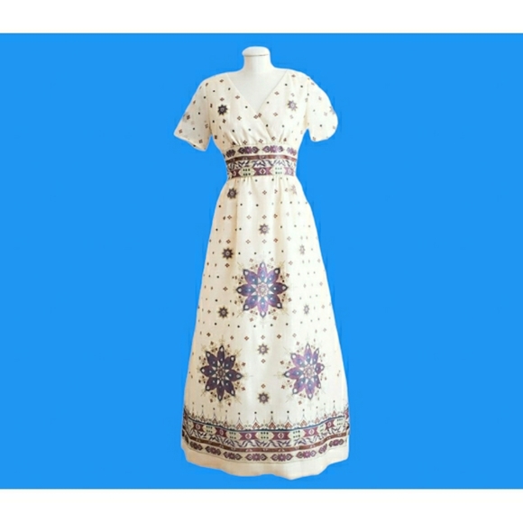 Boho Vintage Alfred Shaheen Mandala Dress - Picture 2 of 9